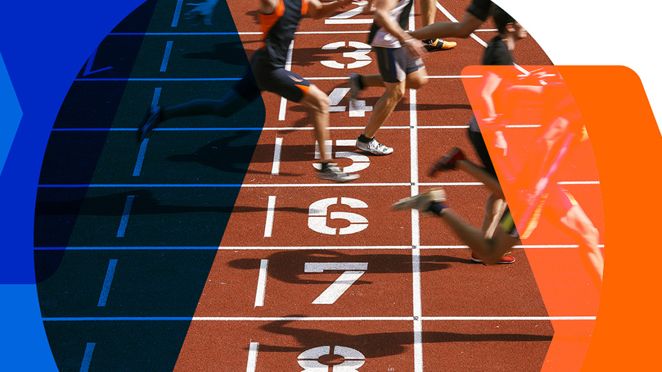 Runners crossing the finishing line
