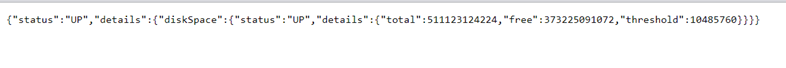 Health endpoint output