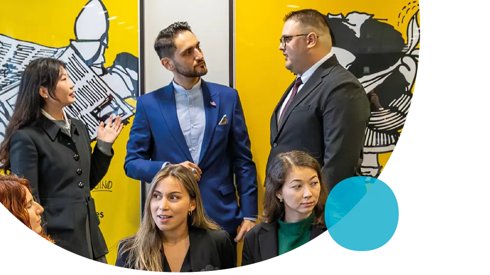Multiple colleagues chatting