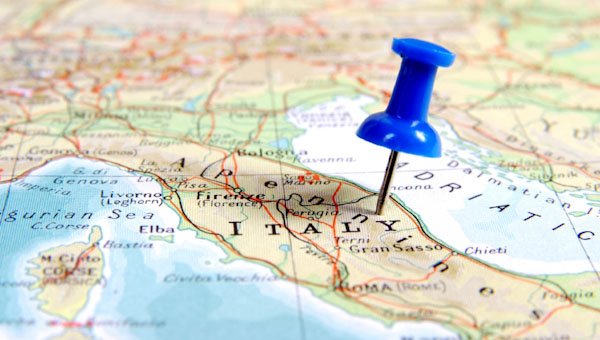 A pin on a map indicating a location for a designation of origin