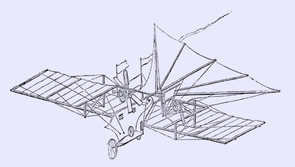 Image of a patent application for a flying machine
