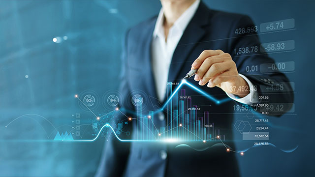 A person building digital graphs for economic research related to IP
